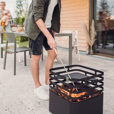 Pookhaak vlammenblazer eenvoudig veilig vuur ontsteken accessoires vuurschalen grill kachel houtkachel roestvrij staal eikengreep