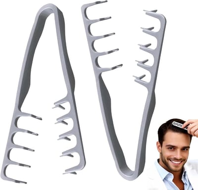 Set van 2 Textuur Kammen voor Volume en Verzorging, Grote Tandkam en Krulkam voor Volumineuze Haarstyling