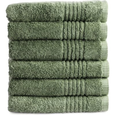 PHLOX Supreme Handdoeken 50x100 - set van 6 - Zware kwaliteit 600 g/m2 - Oud Groen