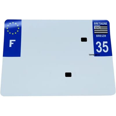 Blanco PVC nummerplaatstrip voor aanhangwagen Top Plaq 35
