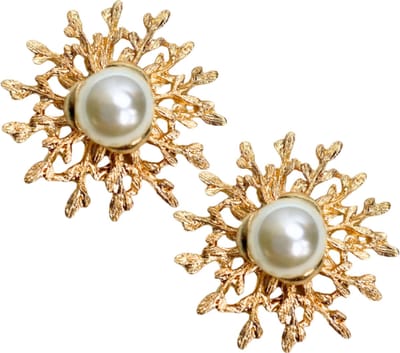 Schoenclips -goudkleurig- synthetische parel - Charme Bijoux