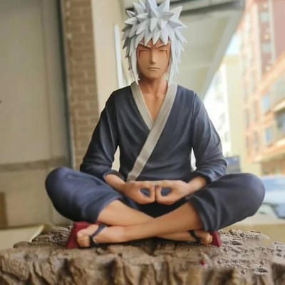 Figurine Modèle GK Jiraiya Shippuden Anime 15cm Naruto Figurine d'Action LF Figurine Jiraiya Statue Assise Poupées de Collection en PVC Jouets Durables black