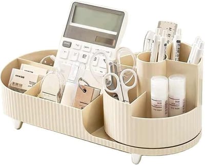 Roterende make-up organizer met 2-in-1 huidverzorgingscompartiment - Cosmetische opbergdoos voor dressoir, badkamer en slaapkamer