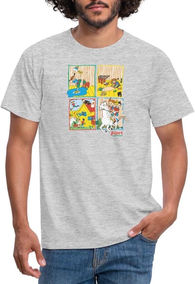 Pippi Langkous En Je Vrienden Tegels T-Shirt Heren