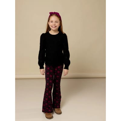LOOXS Little Meisjes blouse - Maat 104 in de kleur Zwart van 98% polyester 2% spandex - 2533-7179-093