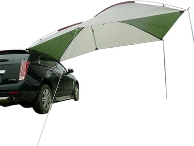 Auto Staart Tent - Draagbare Luifel - Outdoor Bescherming - Waterdicht PU Materiaal - 245x350x200CM - Groen Wit