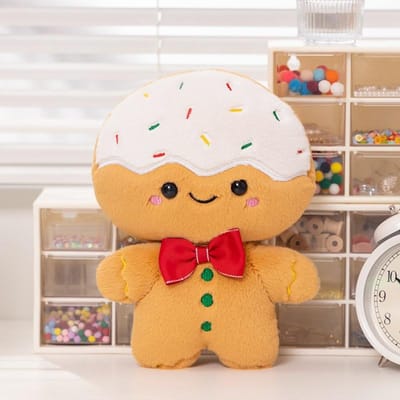 Chaussettes Sapin de Noël Peluches Pain d'épice Oreiller Rempli Maison Cabane Chocolat Décor Canne à Sucre Oreiller Fête de Noël Poupée see choose option