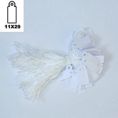 Prijslabeltjes met koord 11x29 mm / kleine prijskaartjes voor sieraden