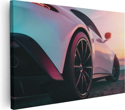 Artaza Canvas Schilderij Sportauto - 30x20 cm - Klein - Muurdecoratie Auto - Wanddecoratie Industrieel - Schilderijen Op Canvas Kantoor