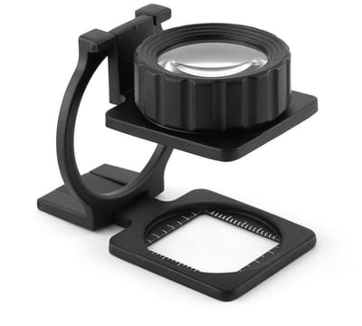 Dailygoods- Vergrootglas 15x - Opvouwbaar - Draagbaar - Metalen Omhulsel - Lens van Optisch Glas - Inclusief Schaal voor Metingen - Loupe