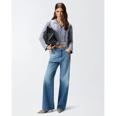 Pinko Wanda wide been medium wave denim ss26