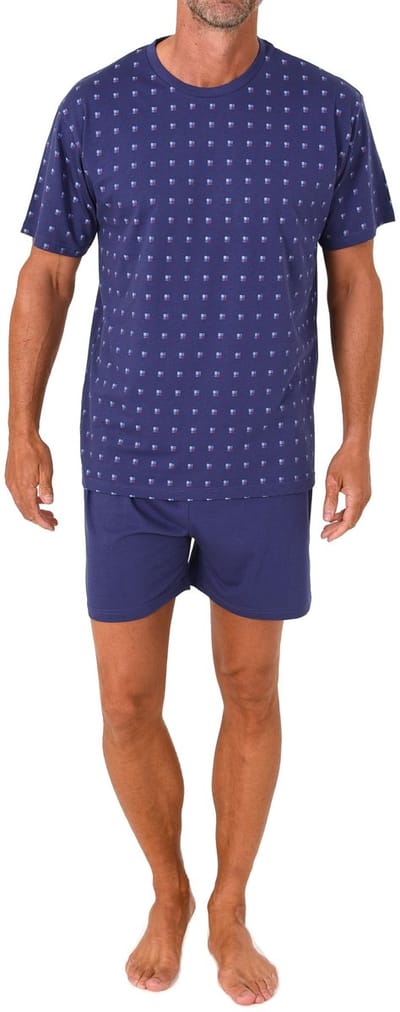 Normann herenpyjama shorty met korte mouwen in elegante look