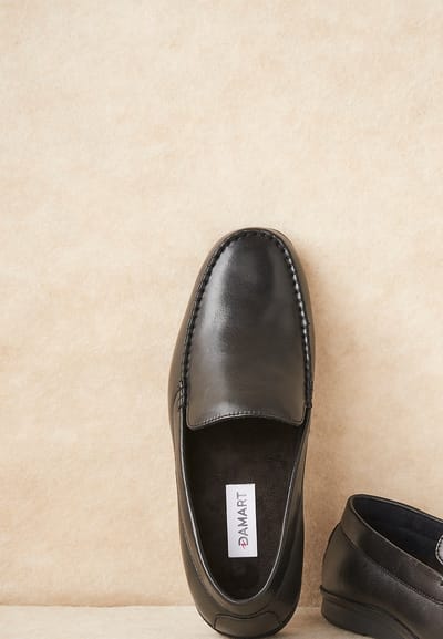Damart - Mocassins van grof leer - Heren - Zwart - 44