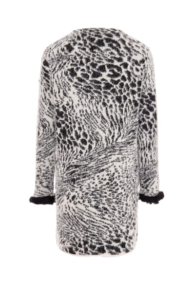 Faina Vest Dames wol wit zwart