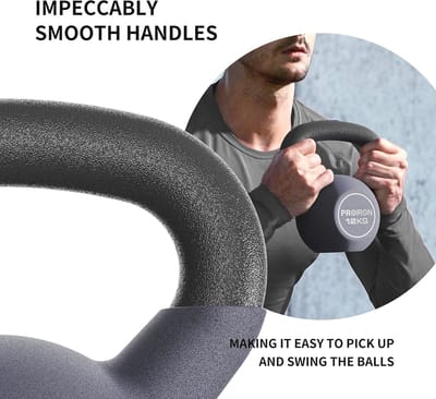 Kettlebell van gietijzer met neopreen coating voor thuis gym - Gewicht variërend van 4KG tot 24KG