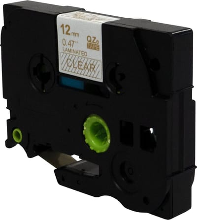 DULA Brother Compatible label tape- Tze-134 - 1 cassette - Brother P-Touch - Goud op transparant - 12mm x 8m