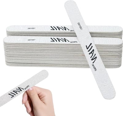 Dubbelzijdige nagelvijlen set van 50 stuks – 100/180 grit voor gelnagels en acryl – ideaal voor manicure en pedicure thuis of in de salon, formaat 17.8×1.9 cm