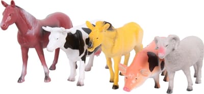 Jonotoys Boerderijdieren - 5-delige set van kunststof - Vanaf 4 jaar