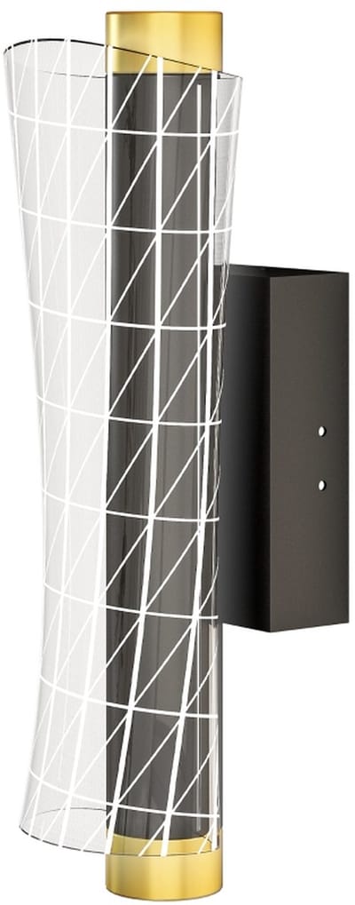 Set van 2 - Dimbare LED Wandlamp - Zwarte Muurlamp - Metalen Wandlamp – Raster Design – Sfeerverlichting - Woonkamer - 30,7cm - - Zwart