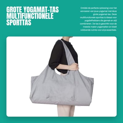 Dailygoods- Yogamat Tas Grote Capaciteit - Multifunctionele Sporttas - Draagtas met Zijvak - Geschikt voor Meeste Matmaten - Lichtgewicht en Duurzaam - 74 x 23 x 30 cm
