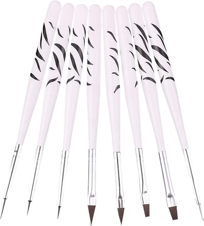 Somstyle Taart & Cake Kwasten Set 12.5 CM - 8 Stuks - Taartdecoratie Accessoires - Penselen voor Taartversiering - Wit