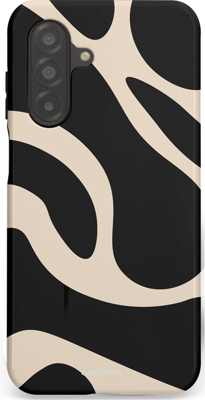 Casetastic hoesje geschikt voor Samsung Galaxy A26 - Dubbellaagse bescherming - Zwart Zand Organische Golven - Fashion Case - Zwart Zand