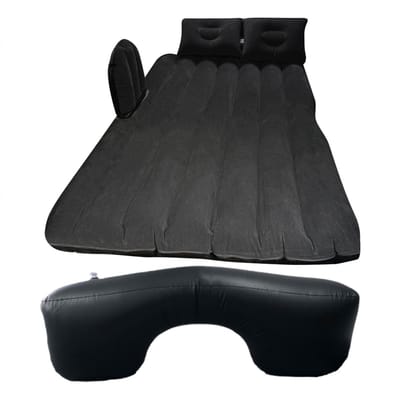Opblaasbaar Autobed - Luchtmatras Achterbank - Comfortabel Reizen - Dubbelzijdig Massaal - 1.5 kg Gewicht - Zwart