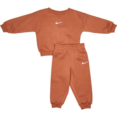 Nike Essential Crew Trainingspakken Baby - Geel - Maat 74 - 80 CM - Katoen Fleece