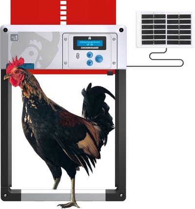 Automatische Deuropener - Kippenhok Deur - Pluimvee Beveiliging - Zonne-energie Optie - 442 x 314 x 65 cm - Rood