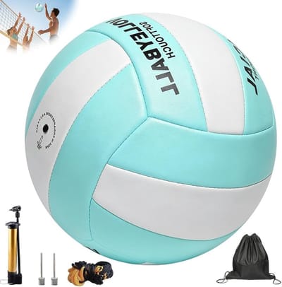Officiële maat 5 Soft Touch volleybal voor binnen en buiten, inclusief rugzak en netzak met pomp voor training en wedstrijden
