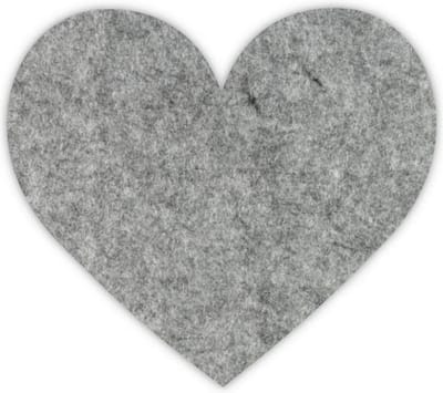 Hart vilt onderzetters - Gemeleerd grijs - 6 stuks - ø 10 cm - Glas onderzetter - Valentijn - Cadeau - Woondecoratie - Woonkamer - Valentijn - Tafelbescherming - Onderzetters Voor Glazen - Keukenbenodigdheden - Woonaccessoires - Tafelaccessoires