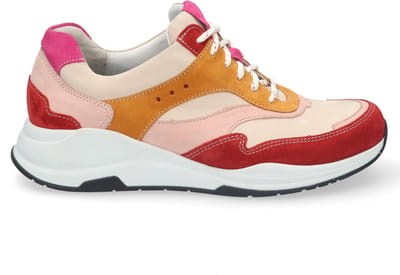 durea - 6267 H - Lage sneakersDames sneakers - Kleur: Rood - Maat: 40.5