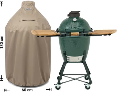 Raffles Covers Big Green Egg / Kamado hoes - 60 x 60 H: 130 cm - RBGE60long - Waterdicht - Ademend - UV-bestendig - Elastisch rijgkoord - Big Green Egg / Kamado Accessoires - Hoes voor BBQ + Tafel