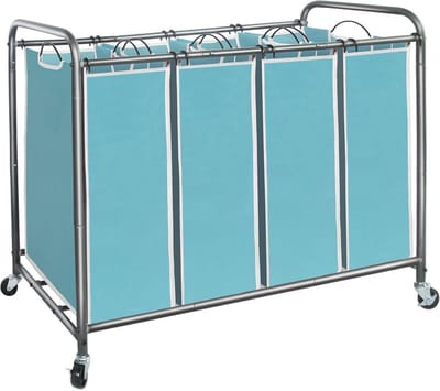 Wasverzorger 4 Secties met Wielen - Wasverdelers en Wasmanden