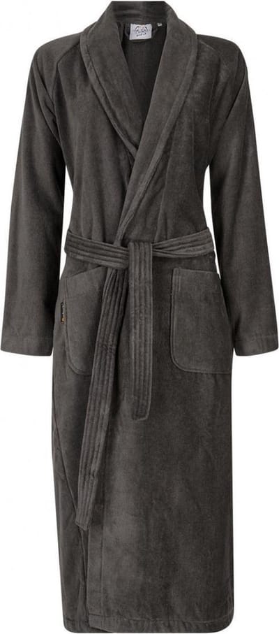 Badjas antraciet - badjas dames - badjas heren - 100% katoen badjas - sauna badjas sjaalkraag - unisex - maat XS