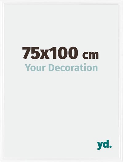 Your Decoration - Fotolijst 75x100 cm - Kunststof - Wit Hoogglans - Bordeaux