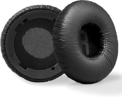 SnelShoppen - Professionele vervangende PU leren oorkussens voor JBL Tune600 BTNC - Geheugenfoam - Comfortabel en duurzaam - Zwart - 1 paar