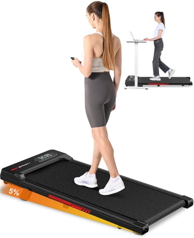 Loopband - Inklapbaar loopband Elektrisch met armleuningen, 1-8 km/u - met afstandsbediening en LCD-display - Walkingpad - Treadmill - Zilver