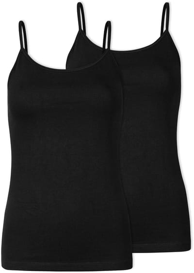 SNOCKS Spaghetti Top Dames van Biologisch Katoen 2-Pack - Slim Fit Pasvorm - Hoogwaardige Onderhemden - Comfortabel & Duurzaam