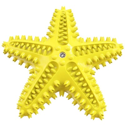 Hondenspeelgoed voor grote honden, tandenreinigend kauwspeelgoed, grappig interactief trainingsspeelgoed, zeesterspeelgoed, accessoires, piepspeelgoed, TPR-speelgoed, Beagle yellow