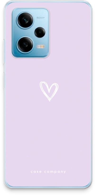 Case Company® - Hoesje geschikt voor Xiaomi Redmi Note 12 Pro 5G hoesje - Klein hartje paars - Soft Cover Telefoonhoesje - Bescherming aan alle Kanten en Schermrand