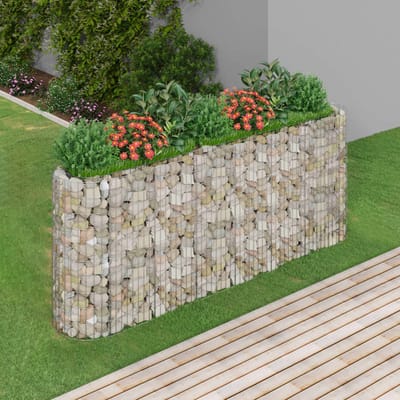 vidaXL - Gabion - plantenbak - verhoogd - 260x50x100 - cm - gegalvaniseerd - ijzer