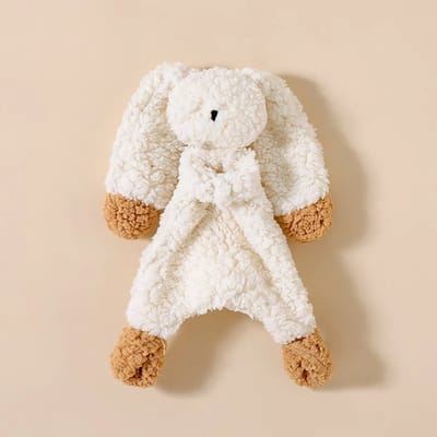 Il Bambini - heerlijke zachte grote knuffel - cremekleur konijn - met ratel - knuffeldoekje - kraamcadeau - babykado