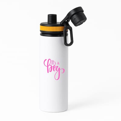 Hacebo® - It's a Boy waterfles met draaidop oranje - Baby - Kersverse ouders - Geboorte kraamcadeau jongen - babyshower - water fles - 850ML