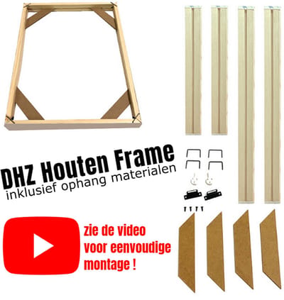 Allernieuwste.nl® Houten Frame voor Canvas Doek 50 x 75 cm - Diamond Painting - Schilderen op nummer - Kunst aan je muur