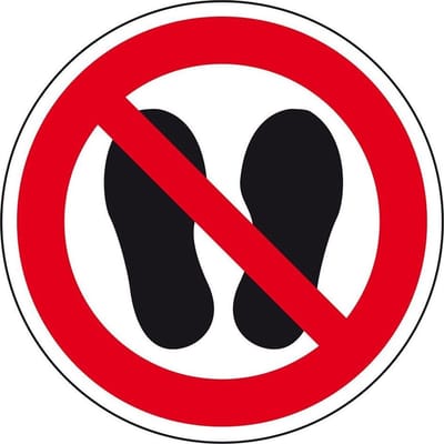 Verboden te betreden sticker - ISO 7010 - P024 100 mm