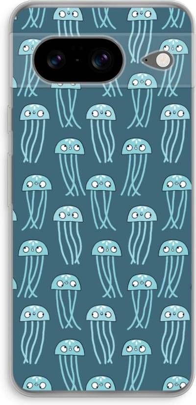 Case Company® - Hoesje geschikt voor Google Pixel 8 hoesje - Kwallie - Soft Cover Telefoonhoesje - Bescherming aan alle Kanten en Schermrand