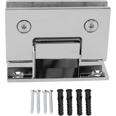 Charnière de porte en verre de salle de bain 90 degrés Acier inoxydable Charnière de porte en verre sans cadre pour portes de 8-12 mm