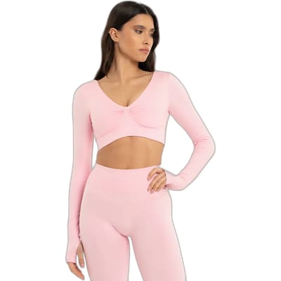 Dames lange tops Gym Glamour Seamless open back