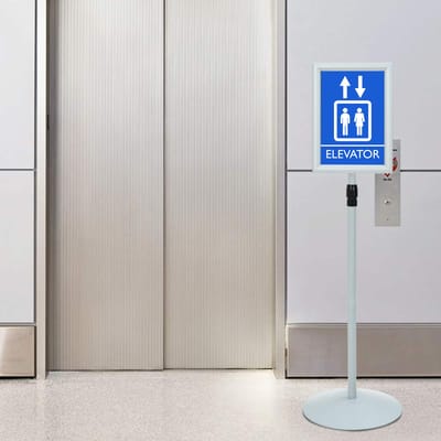 vidaXL - Pedestal - Poster - Stand - 33 - x - 33 - x - 123 - cm - PVC - en - Staal - zilver
